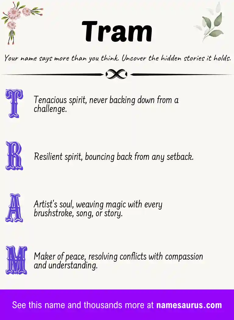 Acrostic poem about Tram.