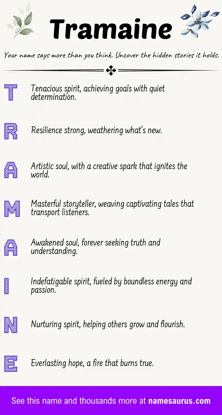 Acrostic poem about Tramaine.