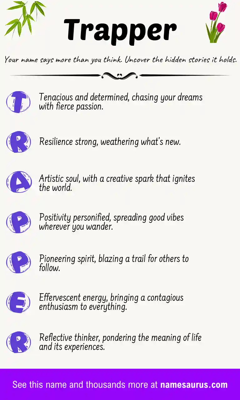 Acrostic poem about Trapper.