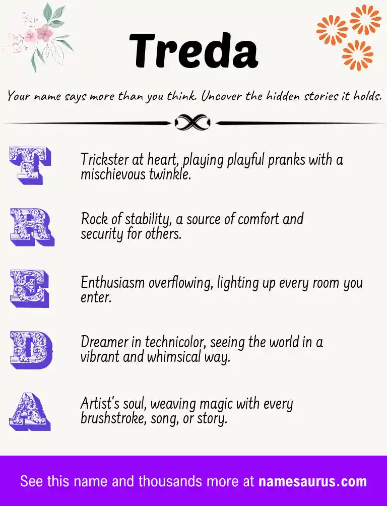 Acrostic poem about Treda.