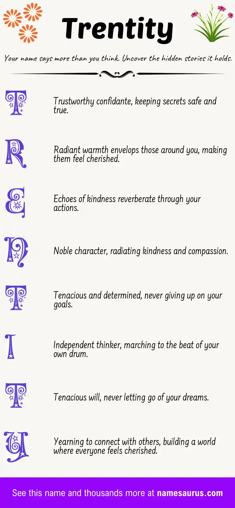 Acrostic poem about Trentity.