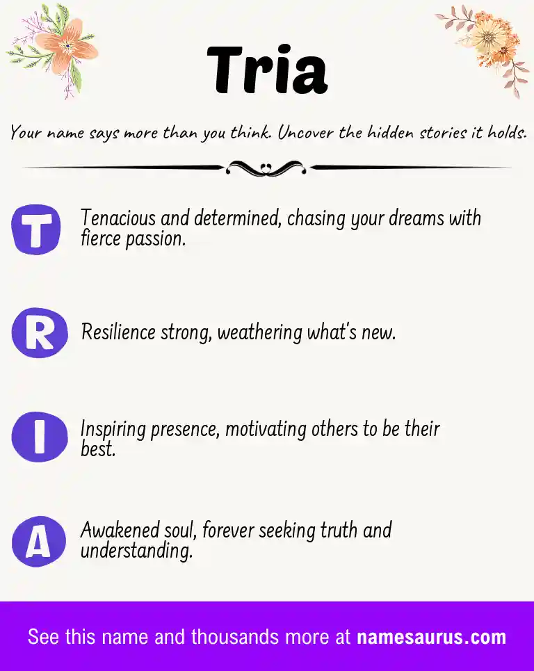 Acrostic poem about Tria.
