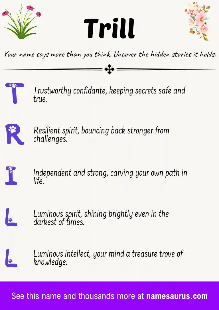 Acrostic poem about Trill.
