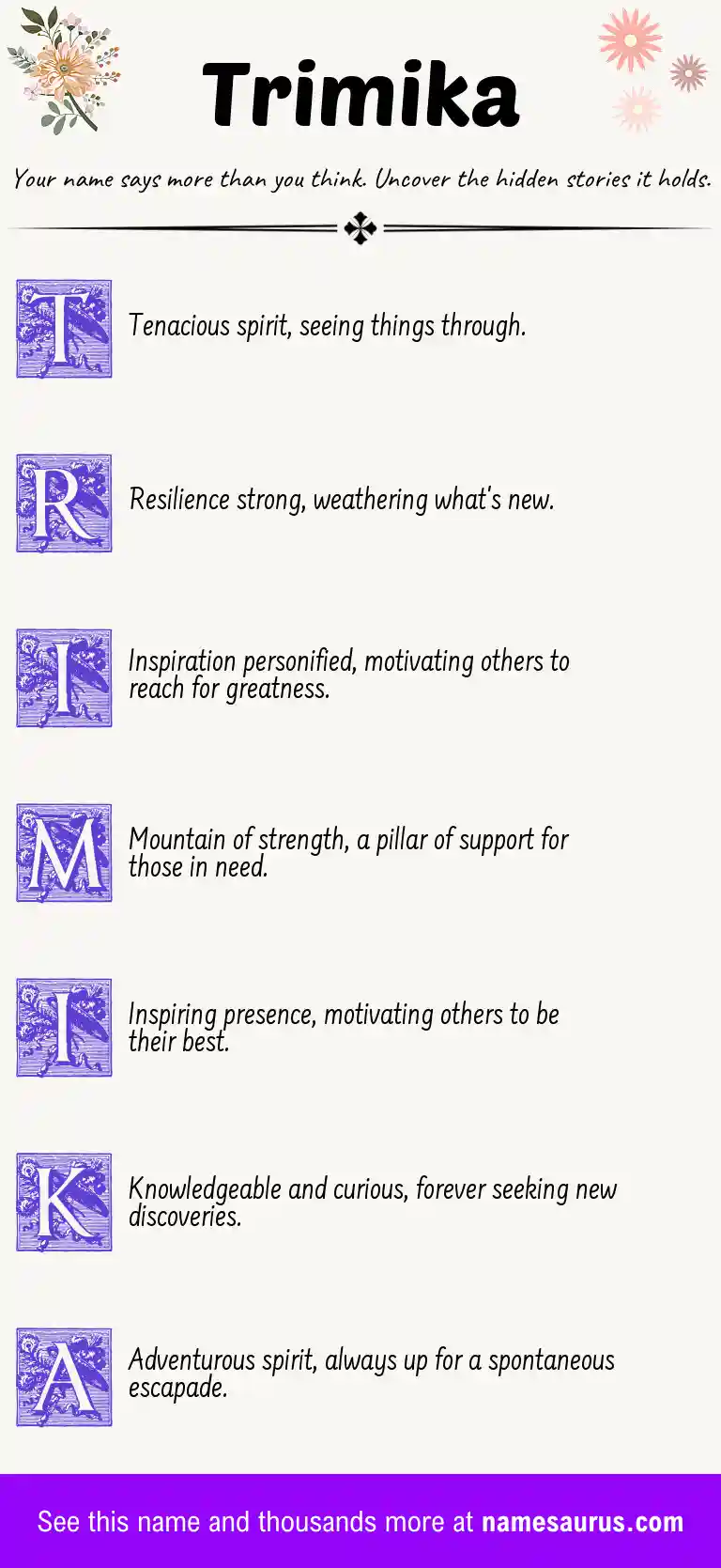 Acrostic poem about Trimika.