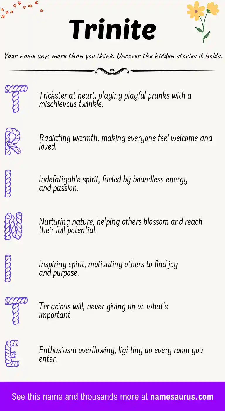 Acrostic poem about Trinite.