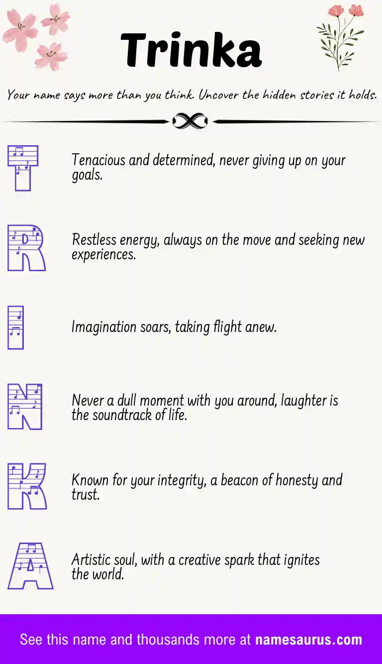 Acrostic poem about Trinka.
