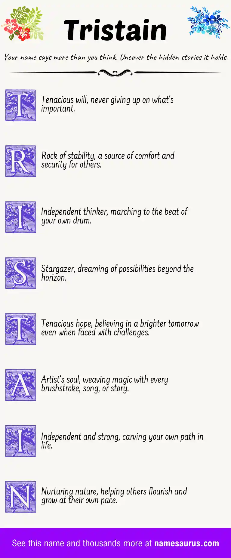 Acrostic poem about Tristain.