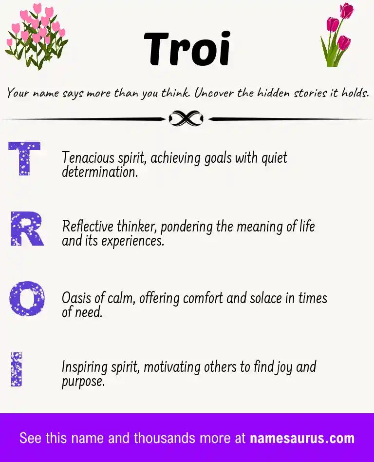 Acrostic poem about Troi.