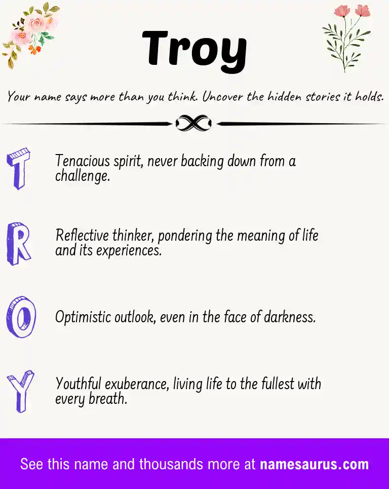 Acrostic poem about Troy.