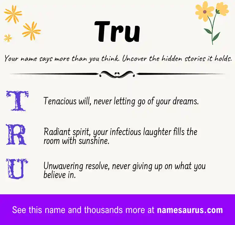 Acrostic poem about Tru.