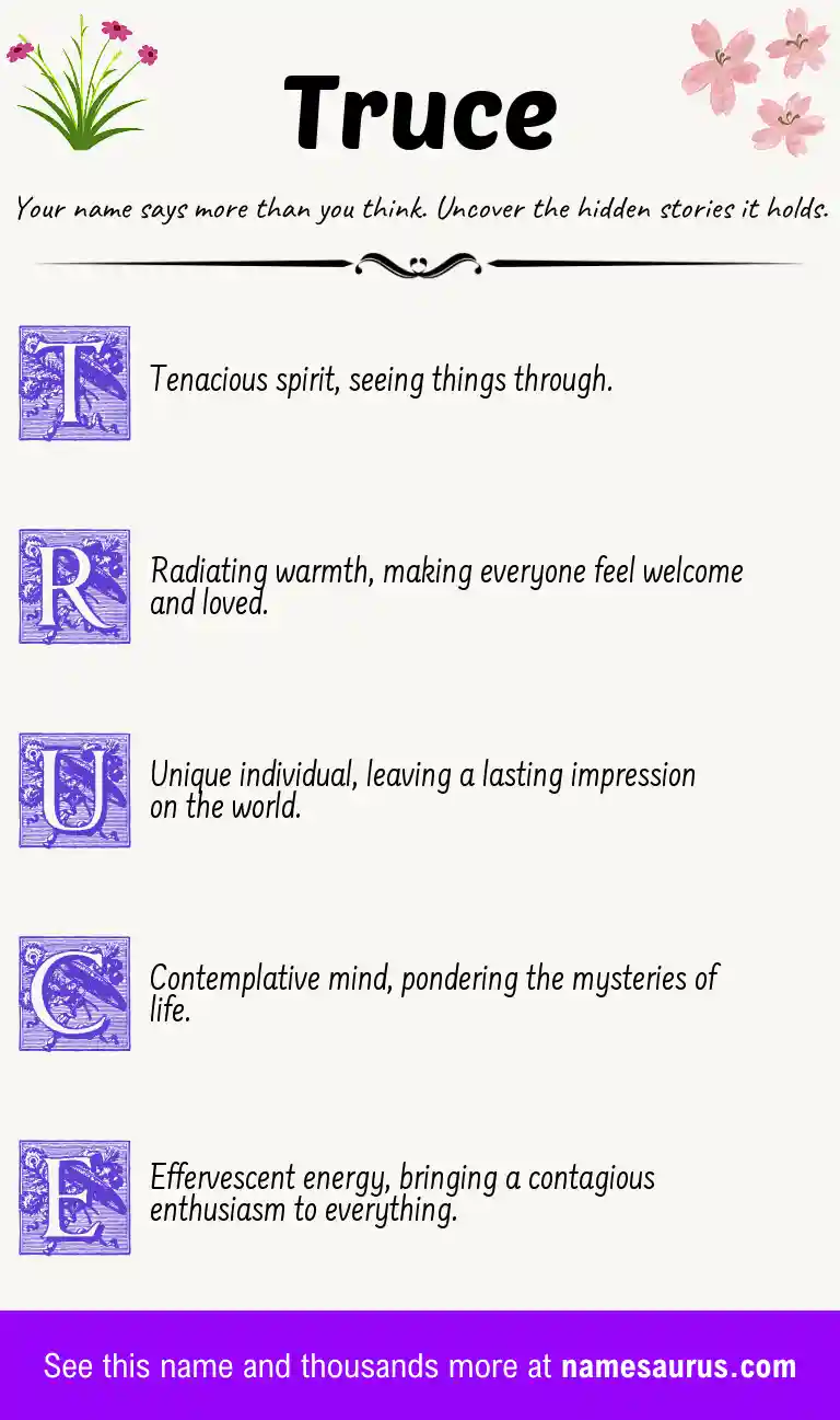 Acrostic poem about Truce.
