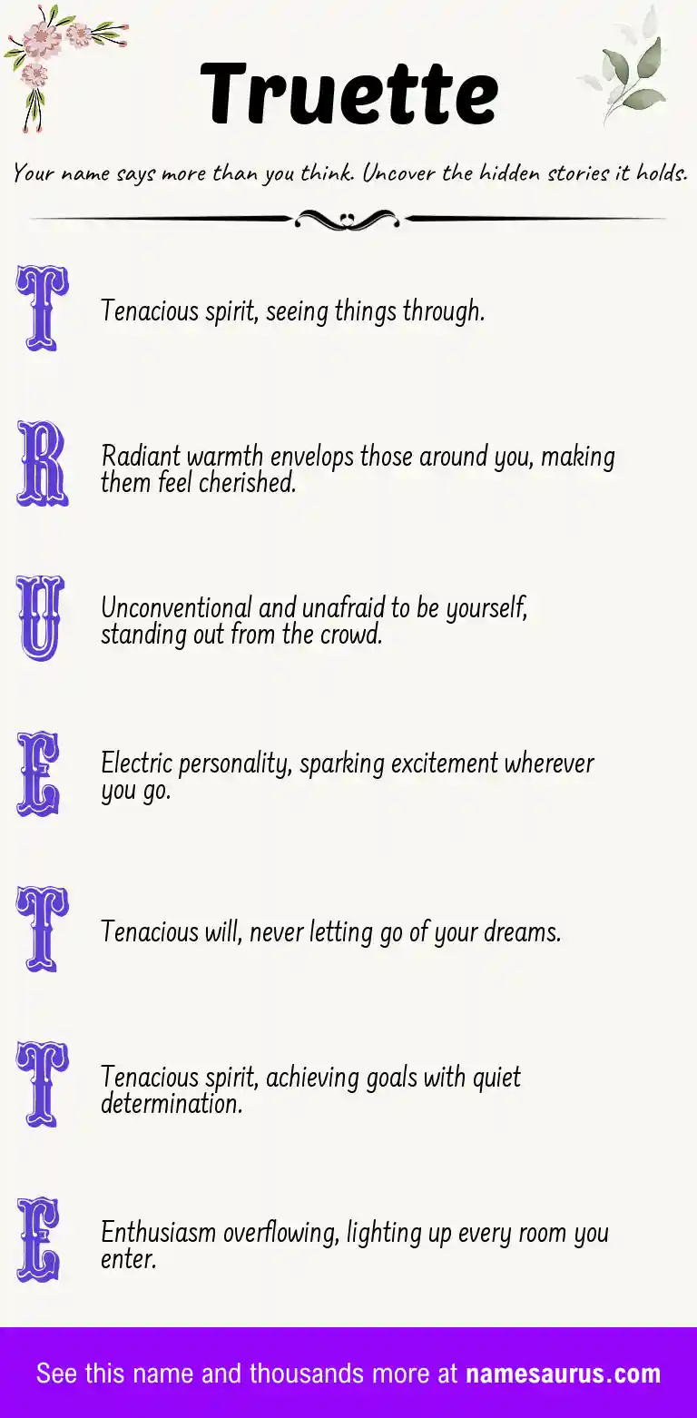 Acrostic poem about Truette.