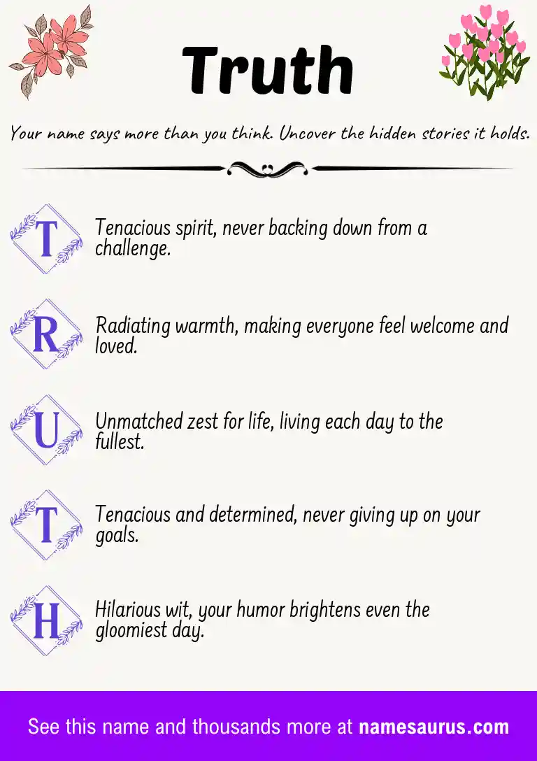 Acrostic poem about Truth.