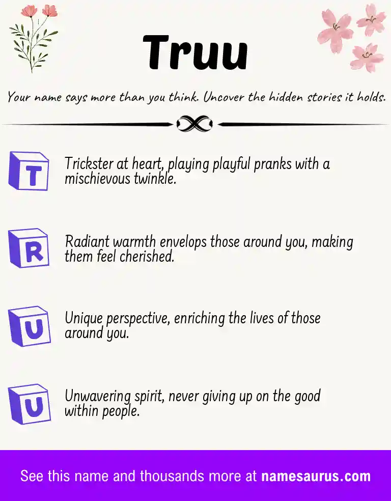 Acrostic poem about Truu.