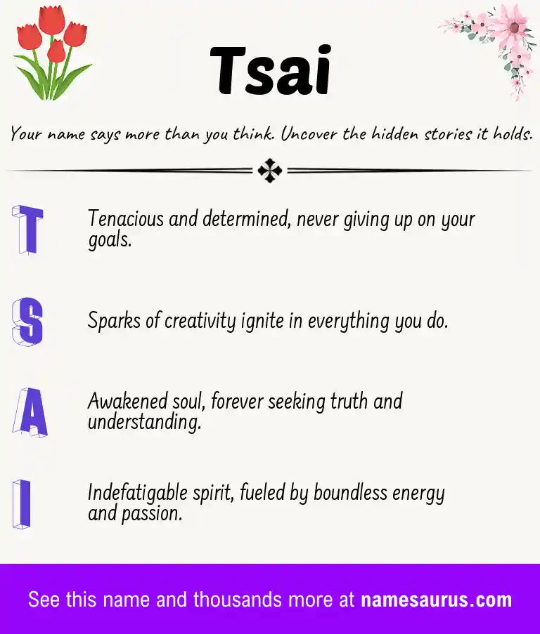 Acrostic poem about Tsai.