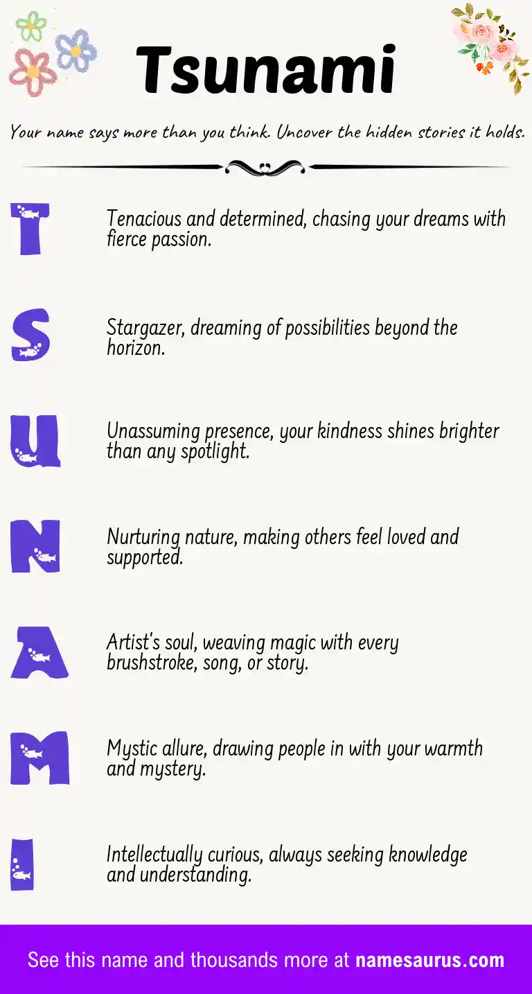 Acrostic poem about Tsunami.
