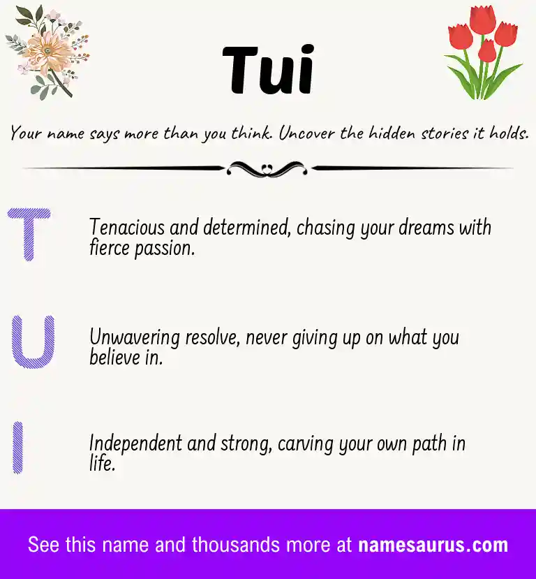 Acrostic poem about Tui.
