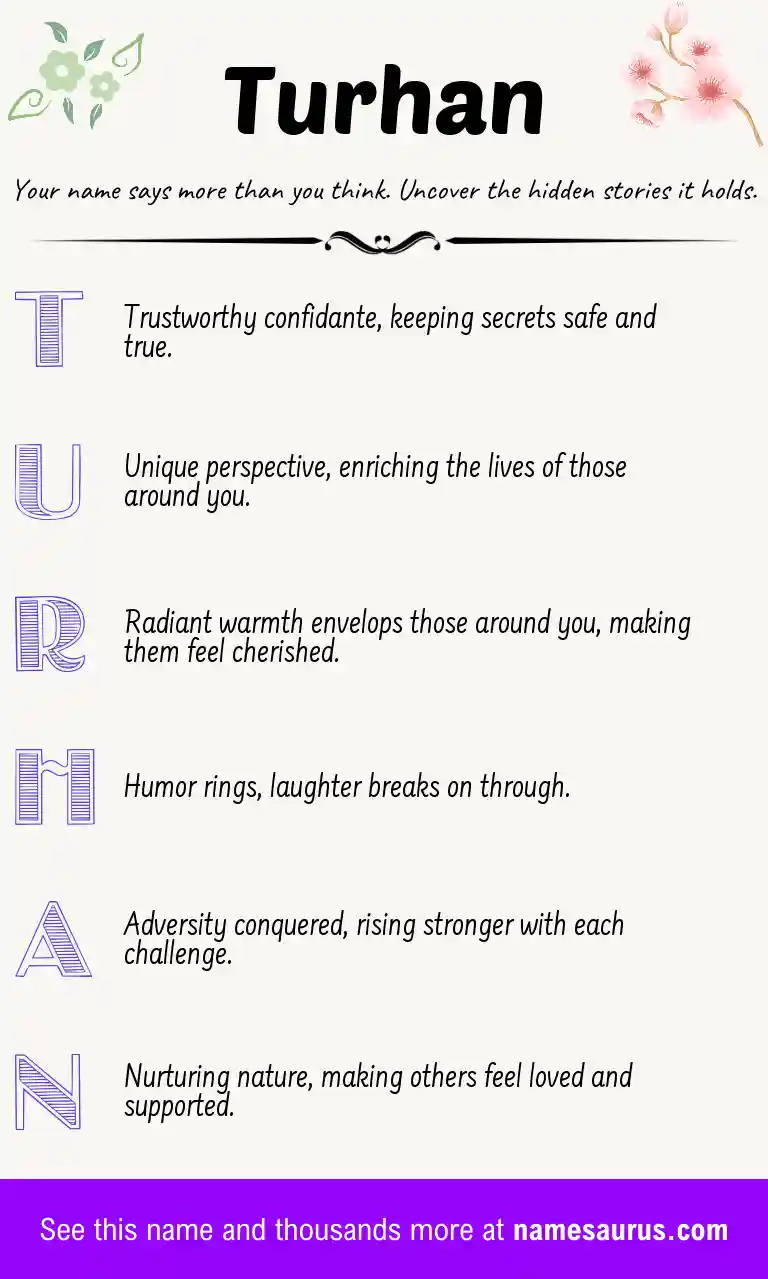 Acrostic poem about Turhan.