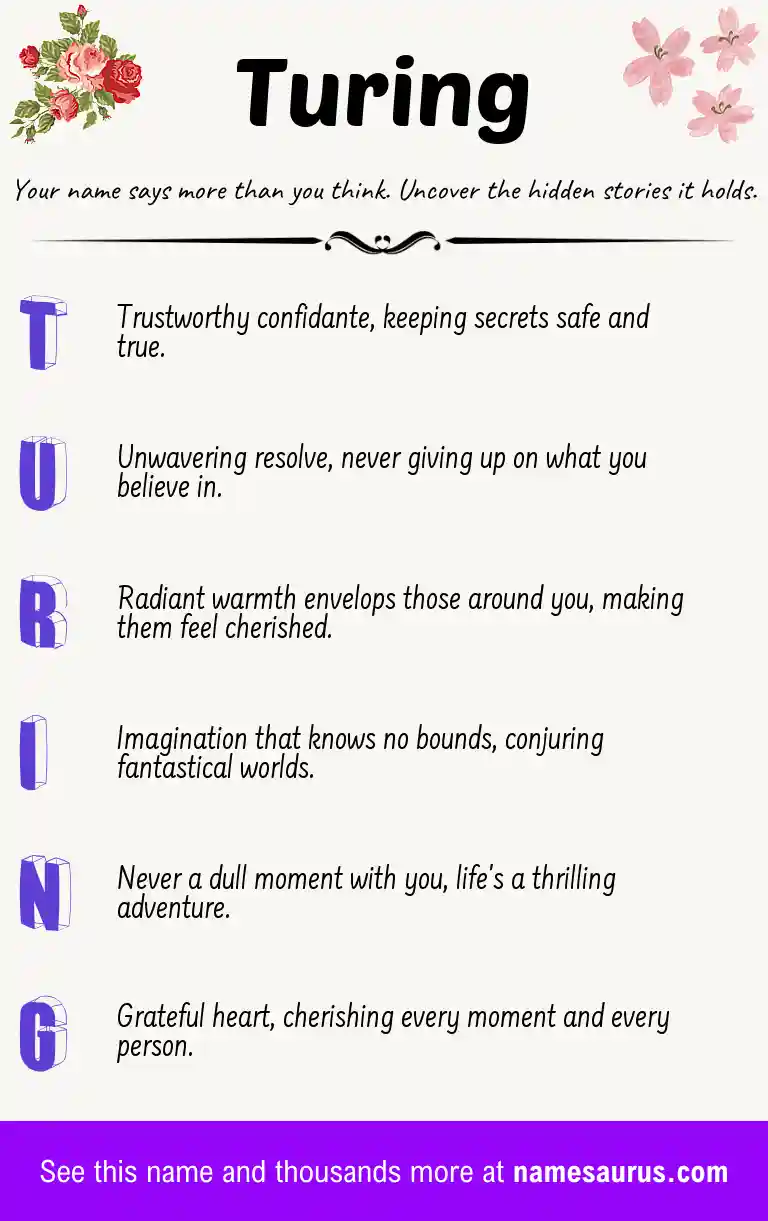 Acrostic poem about Turing.