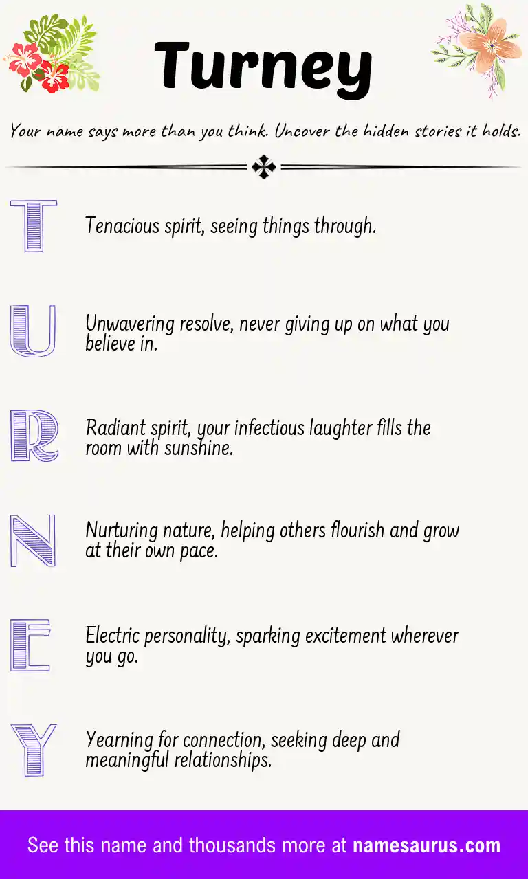 Acrostic poem about Turney.