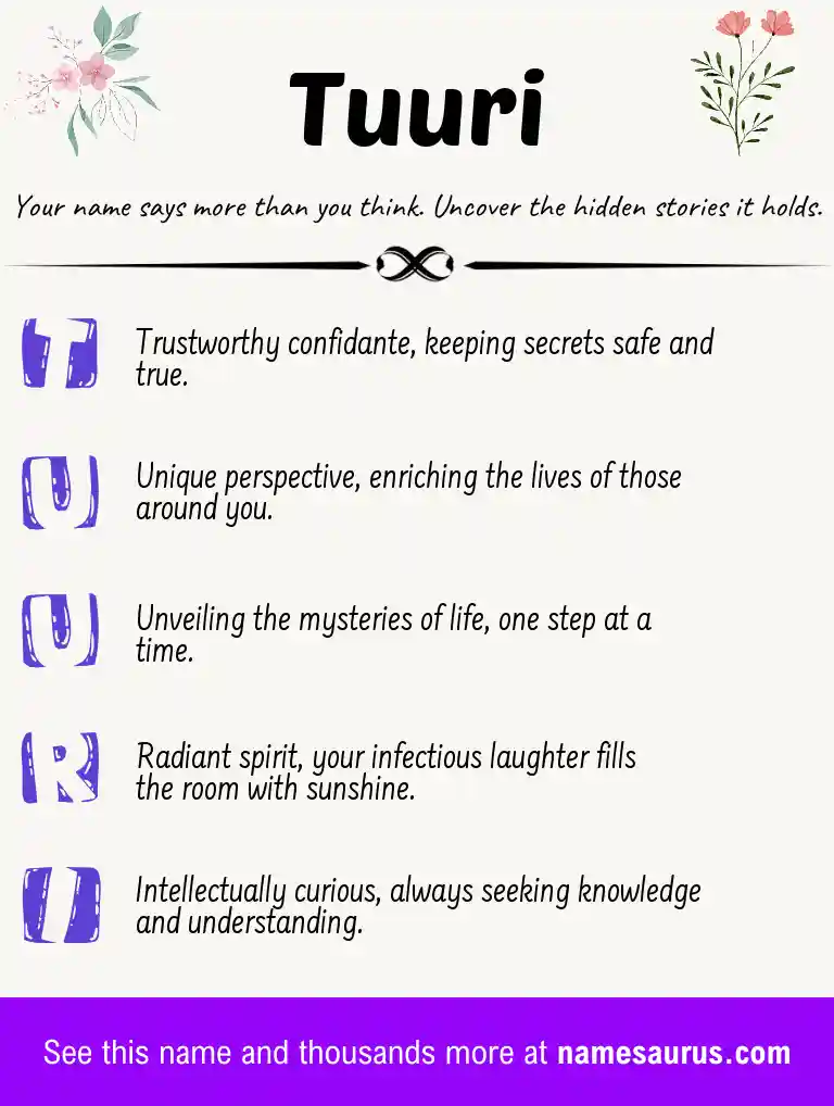 Acrostic poem about Tuuri.