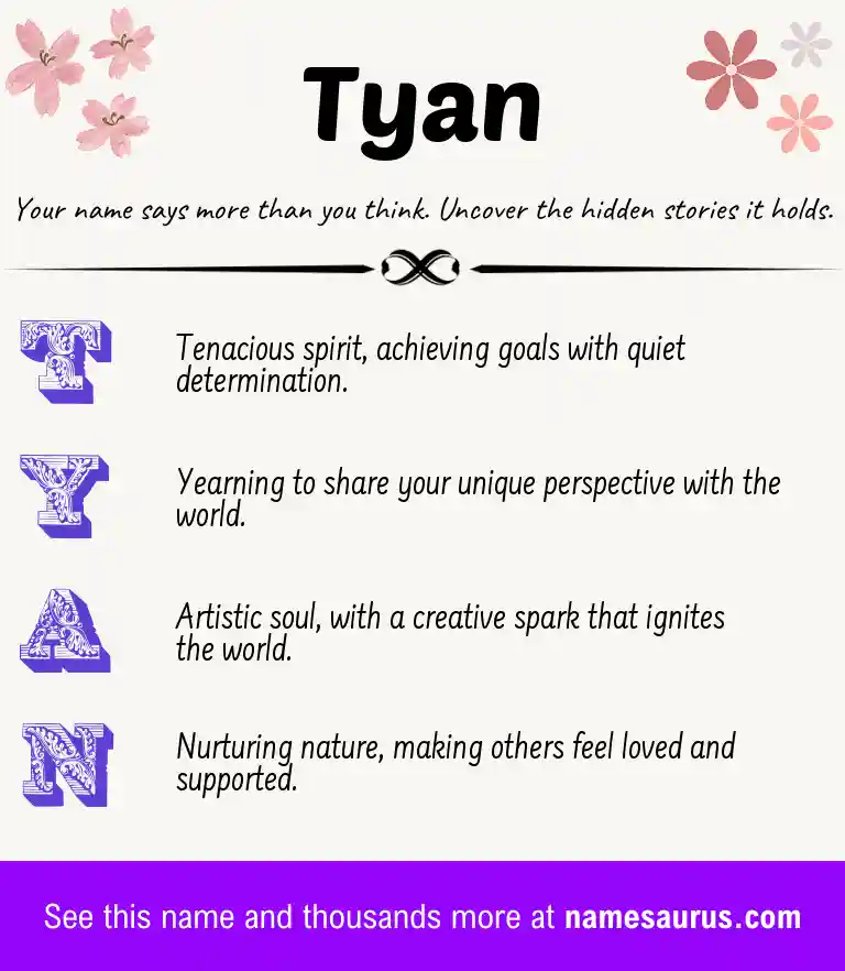Acrostic poem about Tyan.