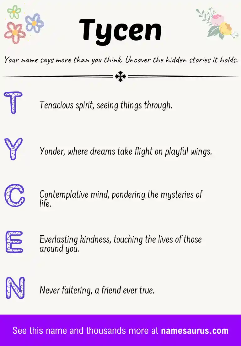 Acrostic poem about Tycen.