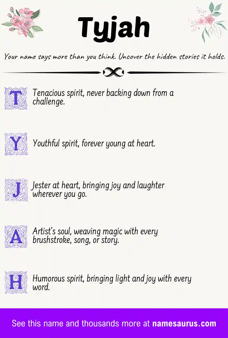 Acrostic poem about Tyjah.
