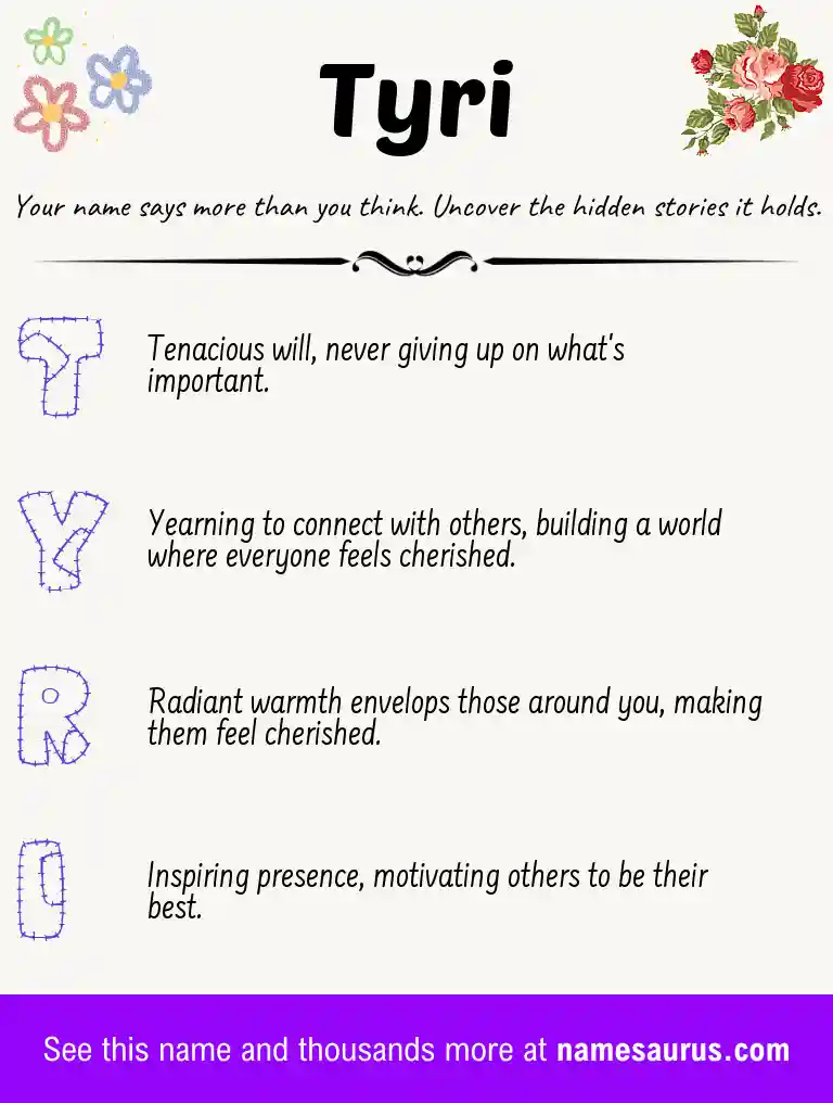 Acrostic poem about Tyri.