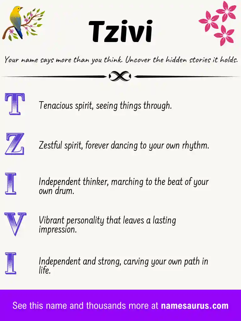 Acrostic poem about Tzivi.