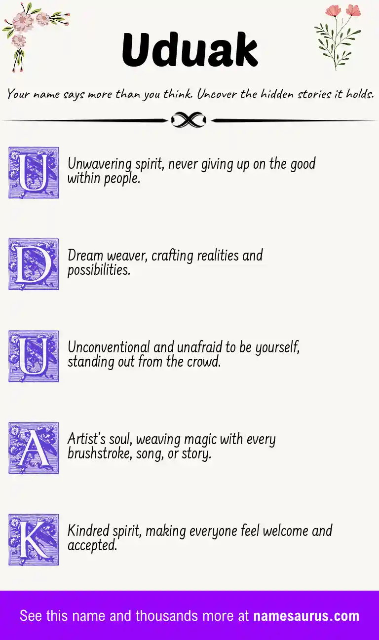 Acrostic poem about Uduak.