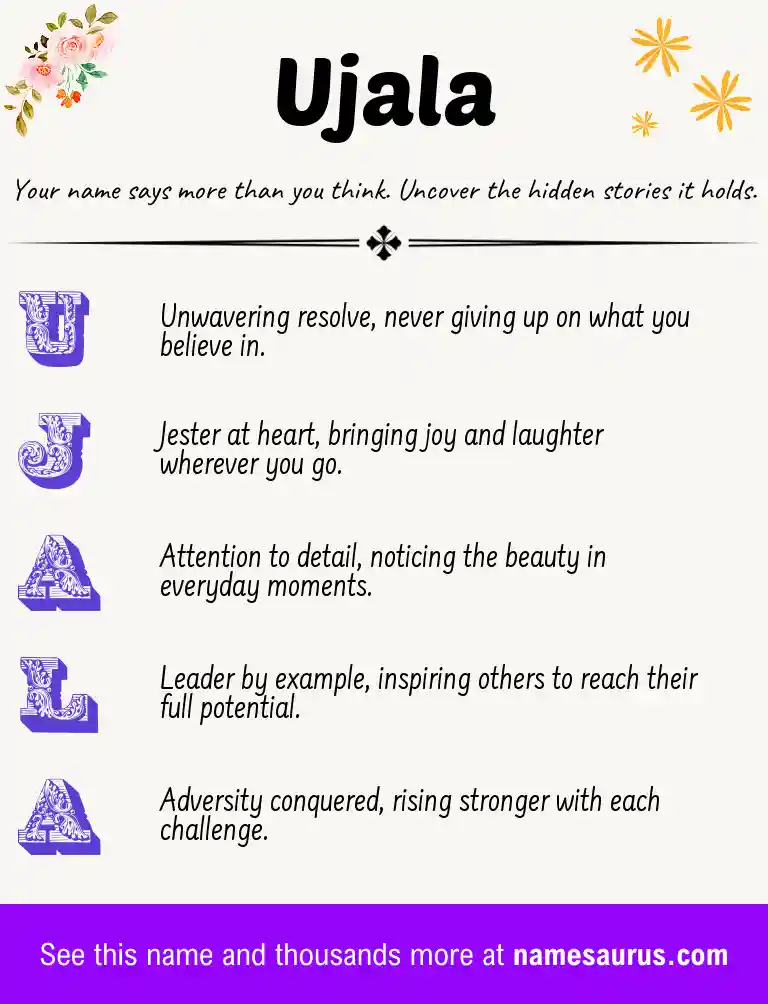 Acrostic poem about Ujala.