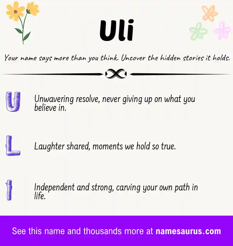 Acrostic poem about Uli.