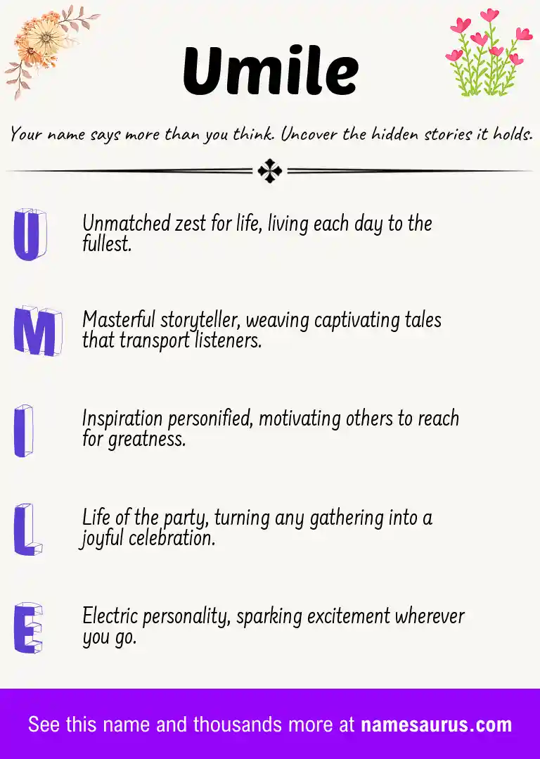 Acrostic poem about Umile.