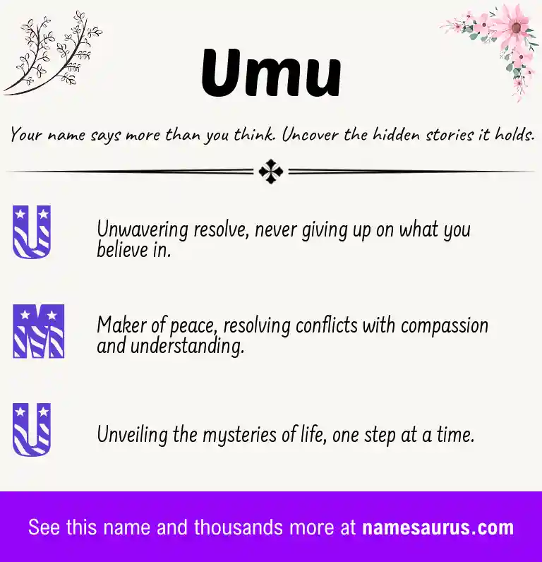 Acrostic poem about Umu.