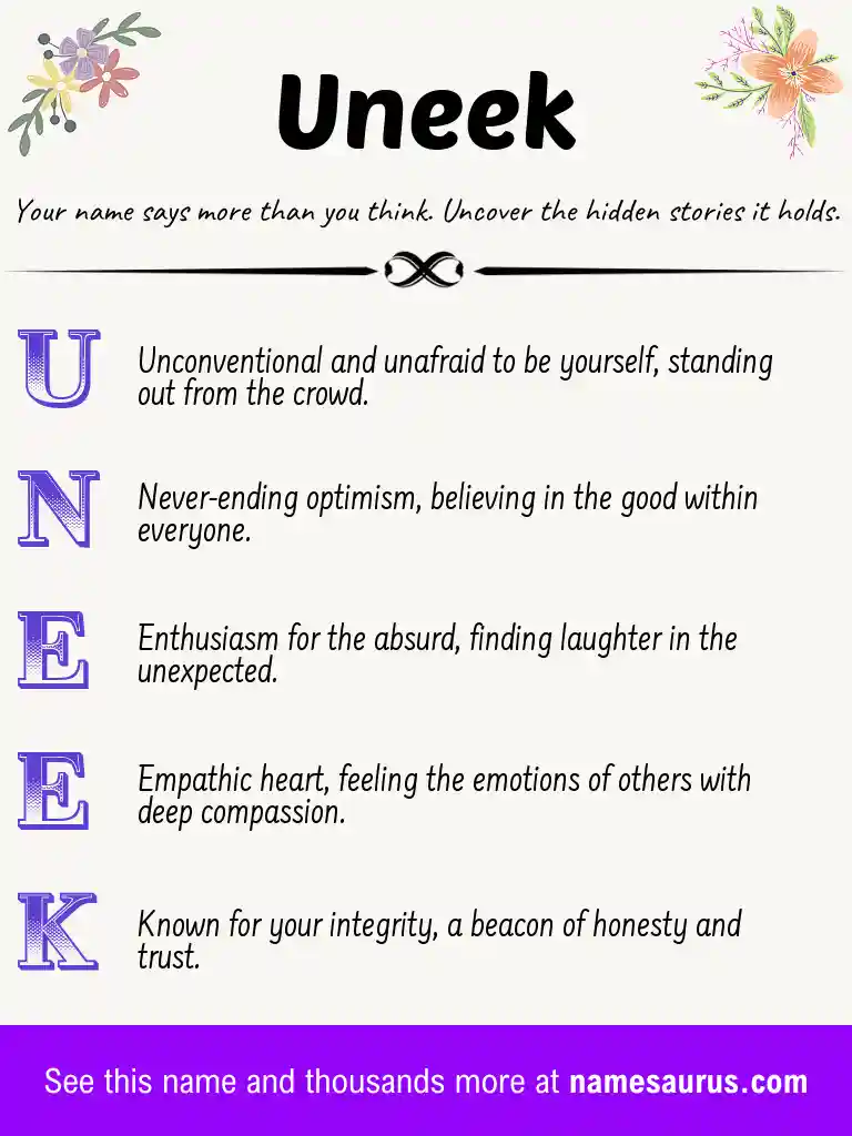 Acrostic poem about Uneek.
