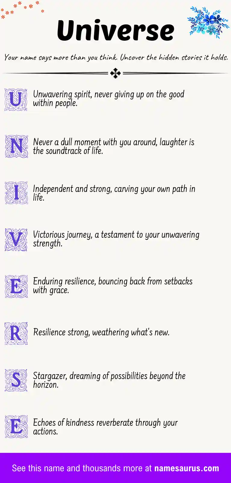 Acrostic poem about Universe.