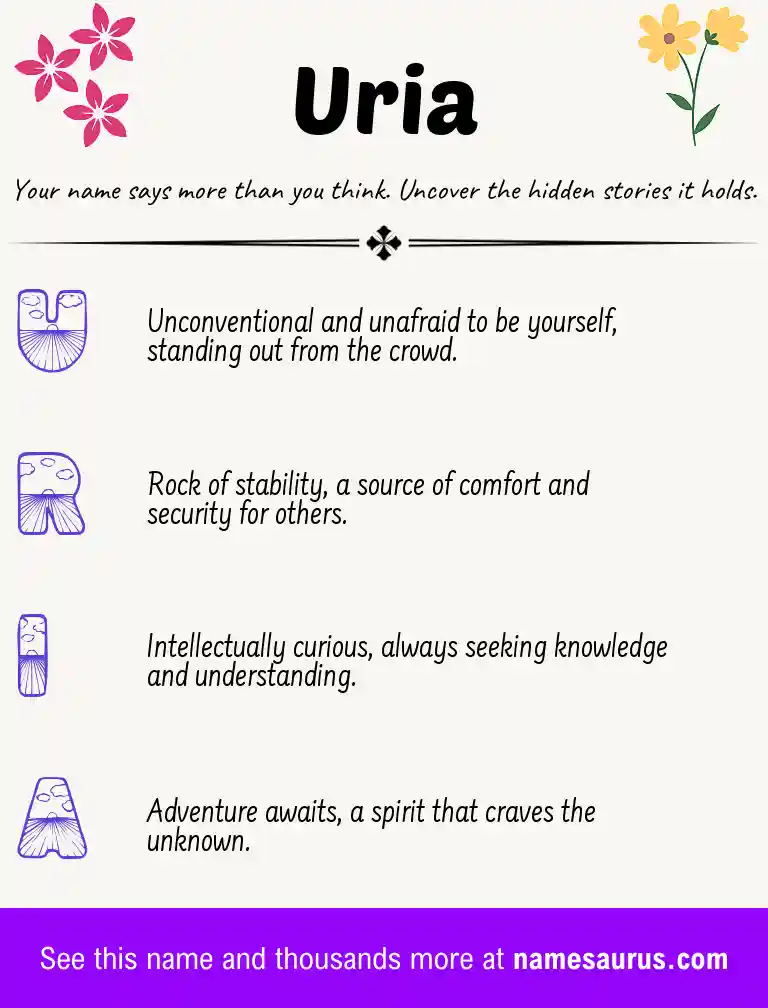 Acrostic poem about Uria.