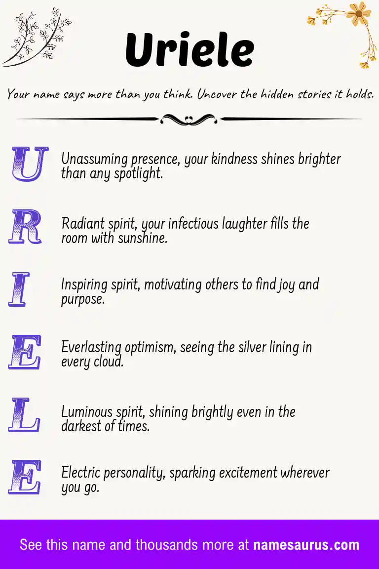 Acrostic poem about Uriele.