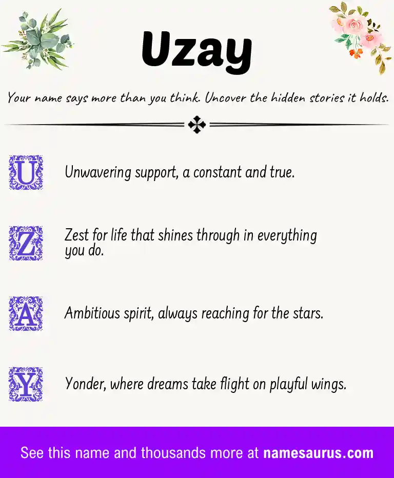 Acrostic poem about Uzay.