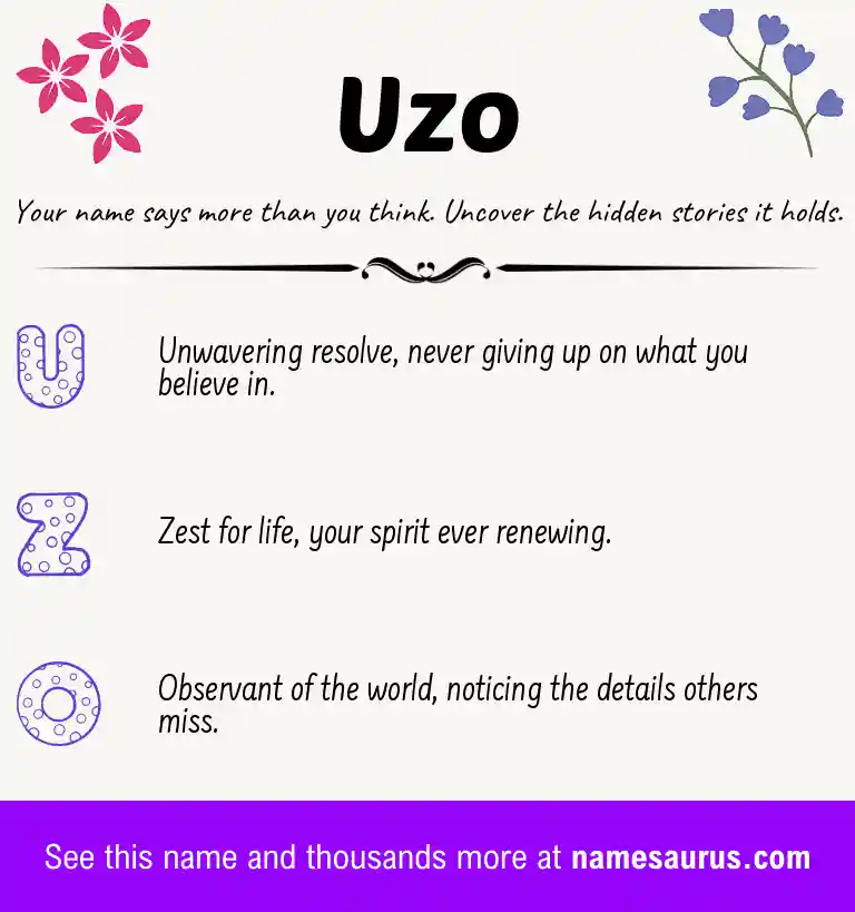 Acrostic poem about Uzo.