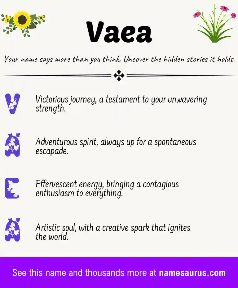 Acrostic poem about Vaea.