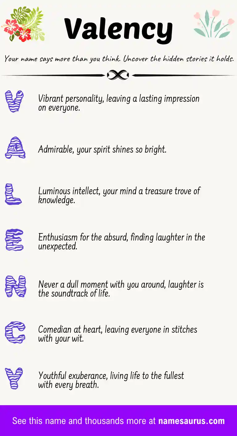 Acrostic poem about Valency.