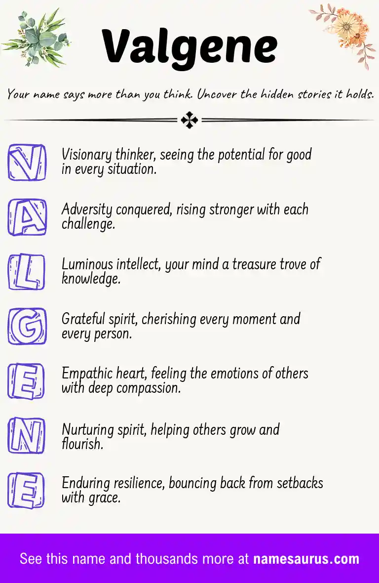 Acrostic poem about Valgene.