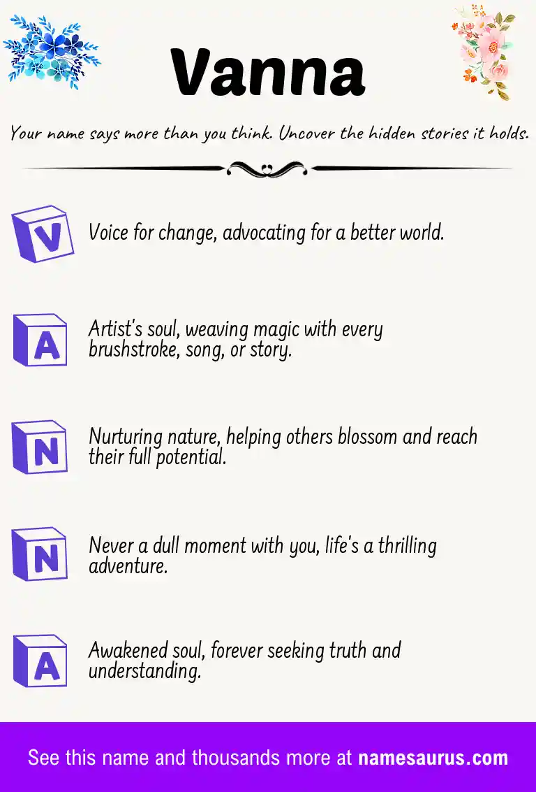 Acrostic poem about Vanna.