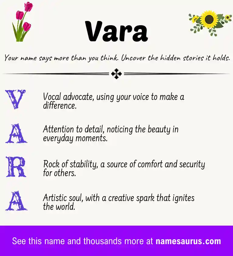 Acrostic poem about Vara.