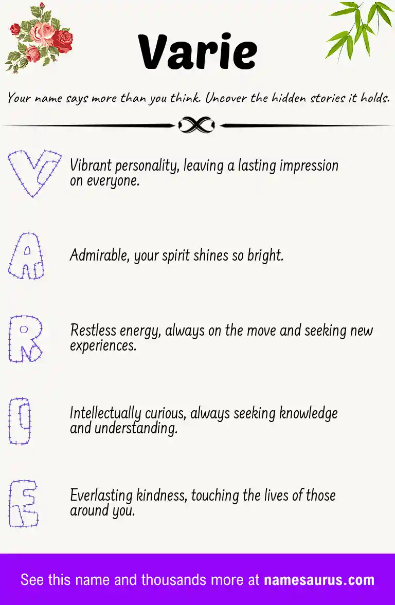 Acrostic poem about Varie.
