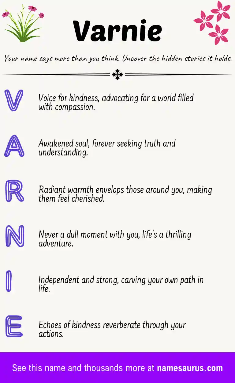 Acrostic poem about Varnie.