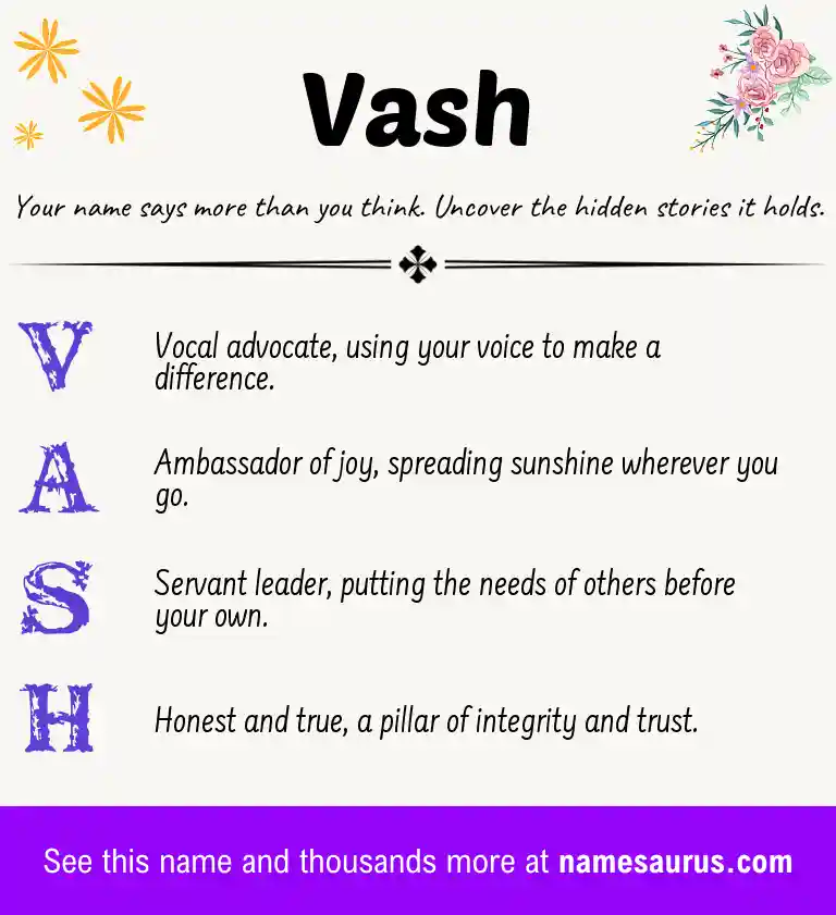 Acrostic poem about Vash.
