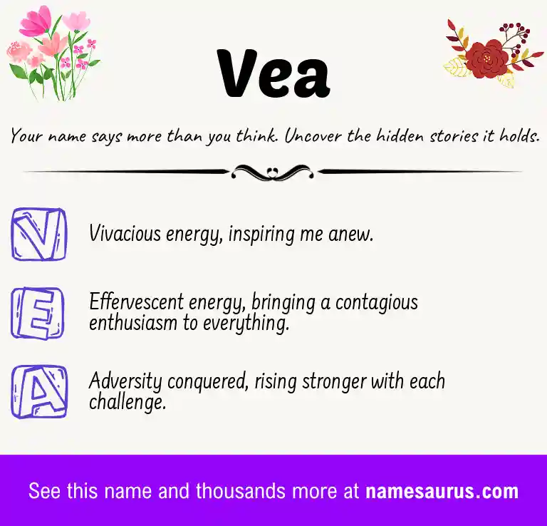 Acrostic poem about Vea.
